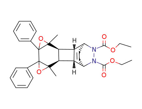 4,9-Dimethyl-6,7-diphenyl-5,8-dioxa-13,14-diazahexacyclo<10.2.2.0<sup>2,11</sup>.0<sup>3,10</sup>.0<sup>4,6</sup>.0<sup>7,9</sup>>hexadec-15-en-13,14-dicarbonsaeure-diethylester