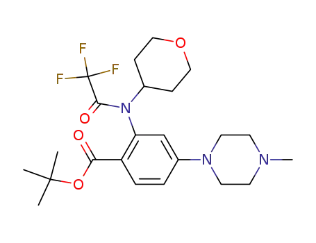 tert-butyl 4-(4-methylpiperazine-1-yl)-2-(2,2,2-trifluoro-N-(tetrahydro-2H-pyran-4-yl)acetamido)benzoate