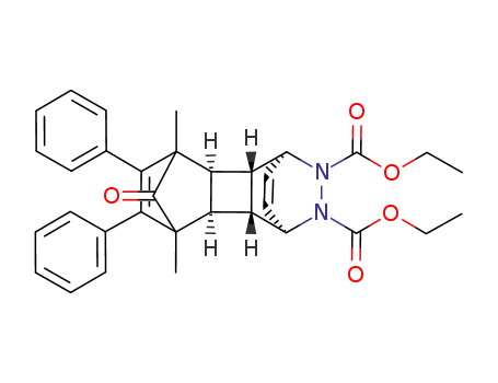 4,7-Dimethyl-15-oxo-5,6-diphenyl-11,12-diazapentacyclo<8.2.2.1<sup>4,7</sup>.0<sup>2,9</sup>.0<sup>3,8</sup>>pentadeca-5,13-dien-11,12-dicarbonsaeure-diethylester